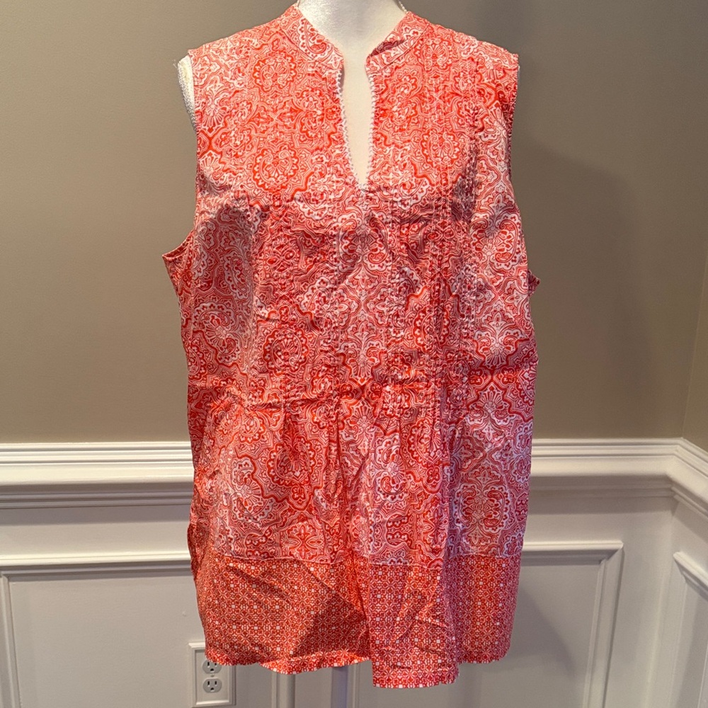 Jones New York Orange Paisley Blouse